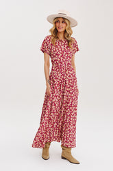 Mariposa maxi-jurk met open rug